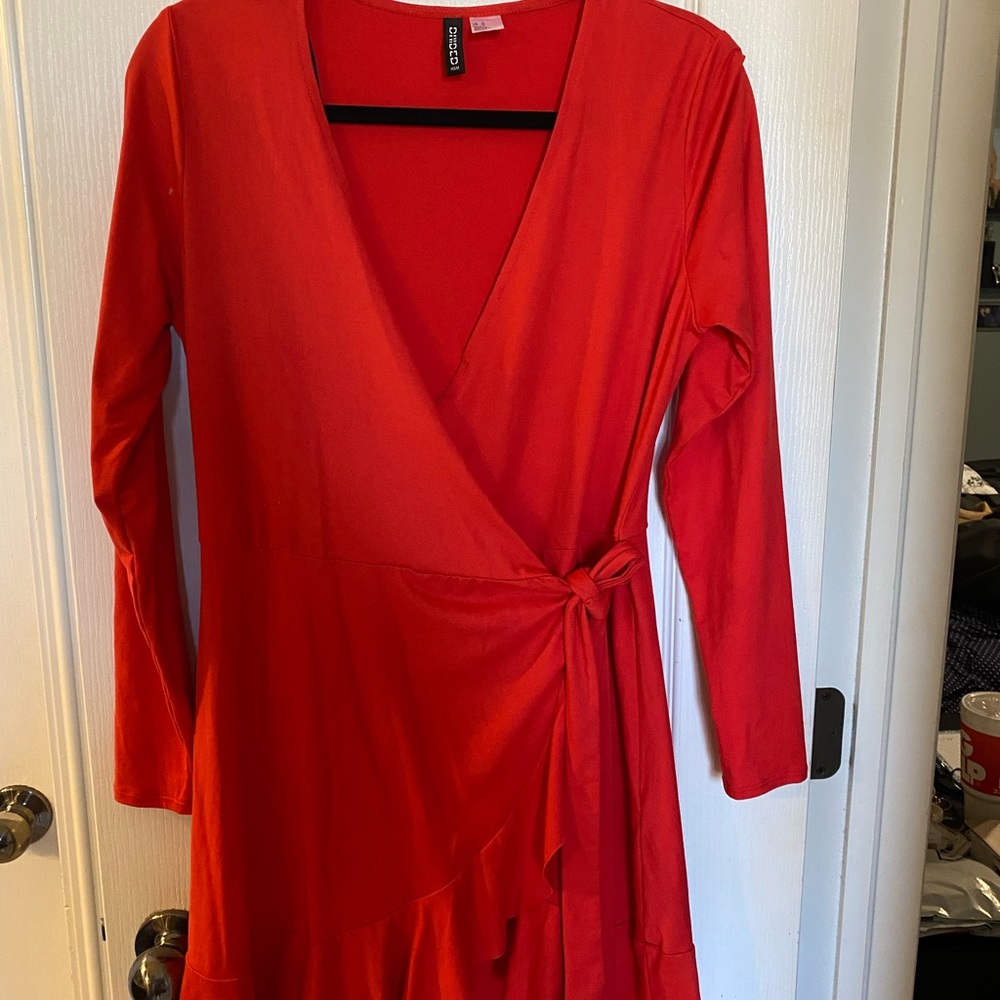 Divided wrap dress